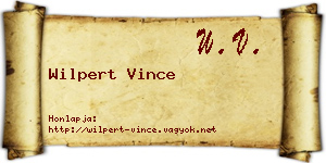 Wilpert Vince névjegykártya